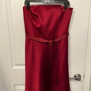 Red Strapless A-Line Dress from Ann Taylor